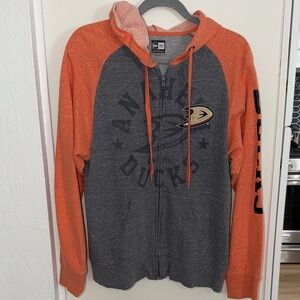 New Era by 5th & Ocean Anaheim Ducks Zip Up Hoodie | L